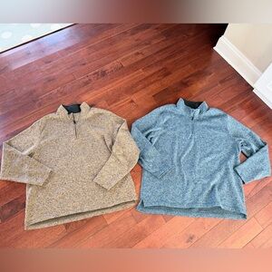 Wrangler Brown & Blue Quarter-Zip Fleece Pullover Bundle 2XL